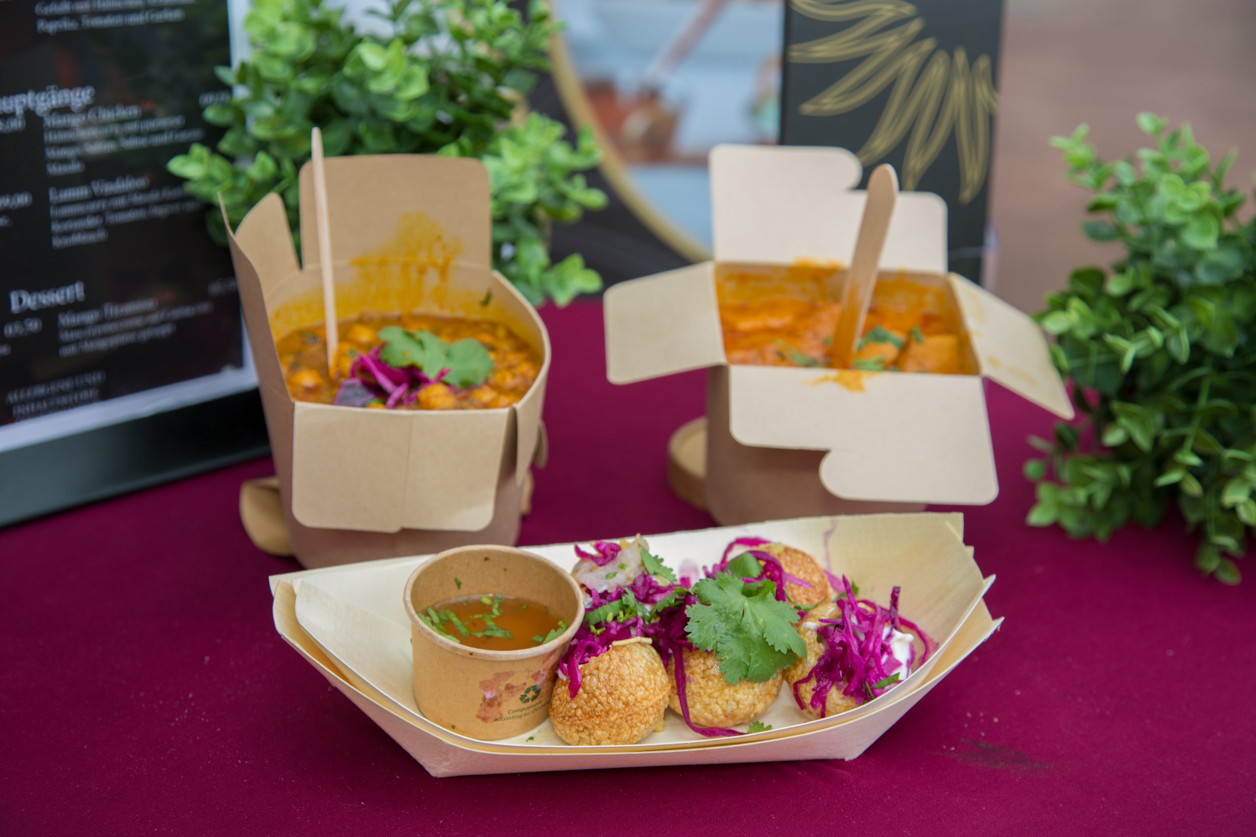 Catering Biokanol Rastatt lll Foodtruck Speisen auf Tisch präsentiert